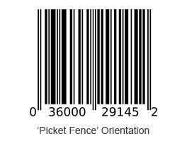Picket fence barcode orientation